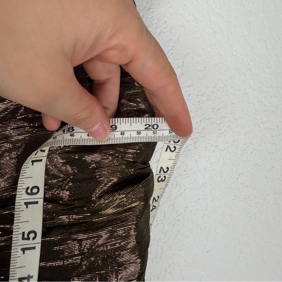 Rixo Strapless Claudette Mermaid Drop Waist Metallic Dress Gold Black 3XL - Picture 12 of 16